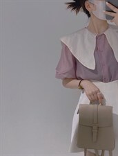 拼色衬衫，女装衬衫，驿谷