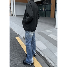 B221美式ins高街暗黑小众个性宽松直筒牛仔裤LK23140-P65控88，男装牛仔裤，电商B221