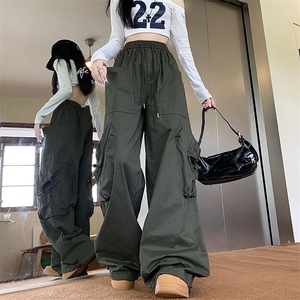 美式立体口袋工装裤男女秋季高街机能嘻哈中性街头风痞帅阔腿长裤图片