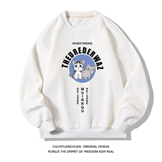 华夫格卫衣圆领卫衣长袖t恤男外套白底HW76160-P30加绒款-P40，男装卫衣，电商A040A
