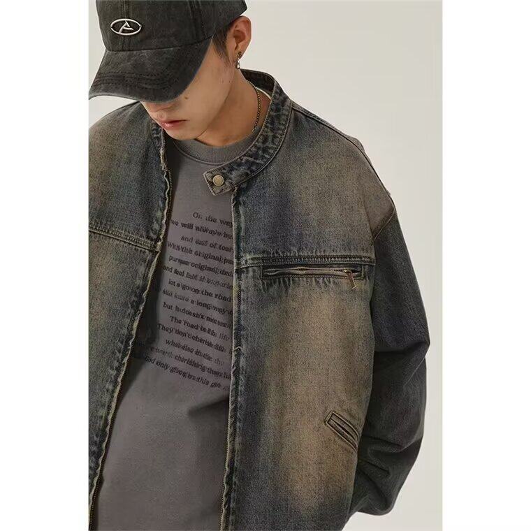 长袖立领春秋季水洗怀旧蓝牛仔外套新款男装夹克网图JN1218-P70,男装夹克,星座302B