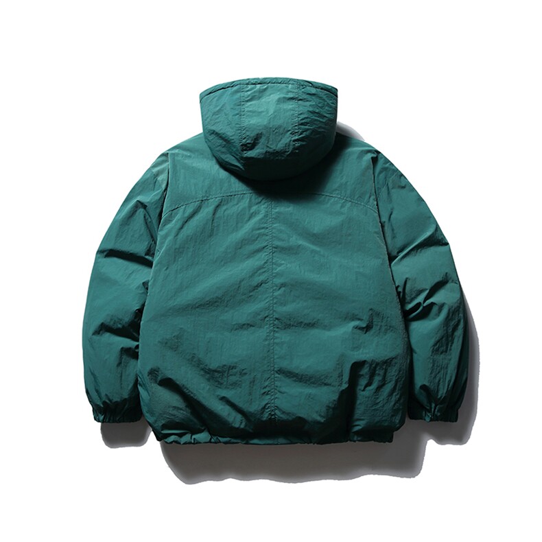 南夏乔装2025冬款拼色三角形连帽棉衣日系复古要不抽绳保暖棉服男,男装棉衣,电商S006（B521）