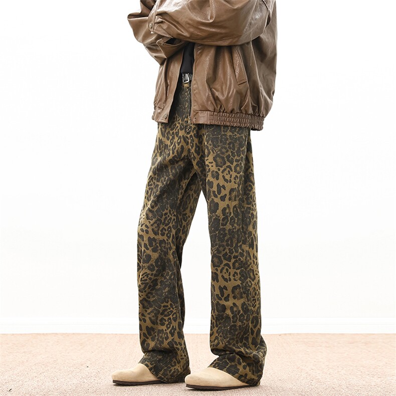 美式ins高街hiphop小众豹纹牛仔裤货号K2462特P48,男装牛仔裤,电商A063