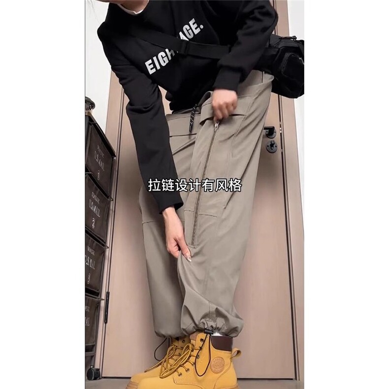 防水户外工装冲锋裤男秋季美式潮牌机能风登山裤宽松束脚休闲裤子,男装工装外套,星座1210-1
