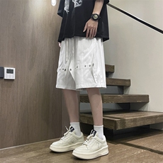 美式高街按扣设计短裤潮牌男裤休闲运动五分裤子DK656-特批-38，男装牛仔裤，星座718-1