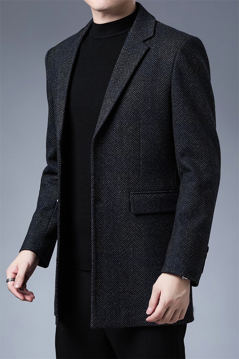 西装男士2023春秋季翻领小西服商务休闲含羊毛外套中年男装,男装衬衫,电商B212（原钱塘6029）