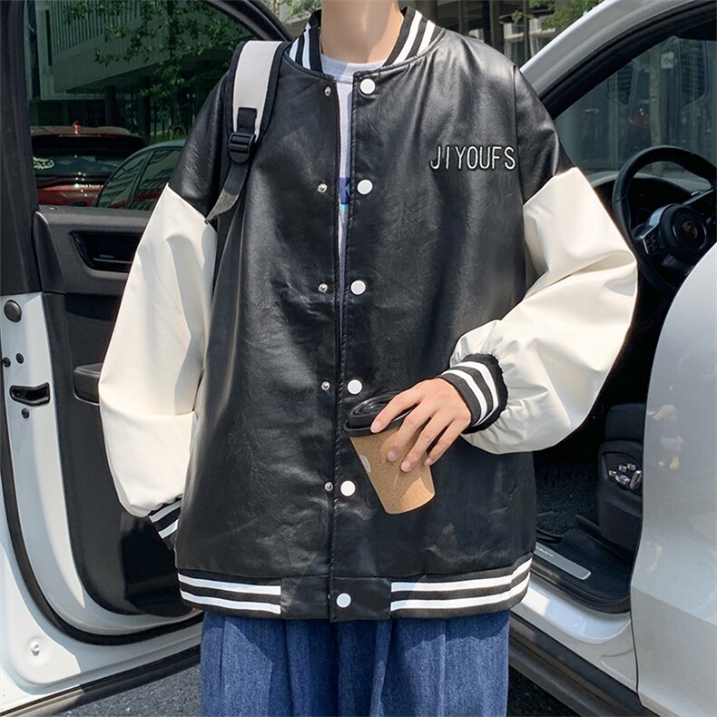 秋季外套潮牌ins美式棒球服皮衣休闲盐系韩版潮流夹克W1639-P58,男装夹克,星座512-4
