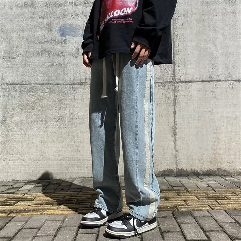 牛仔裤男秋季潮大码休闲裤子高街NK626P43,男装牛仔裤,星座1116-2