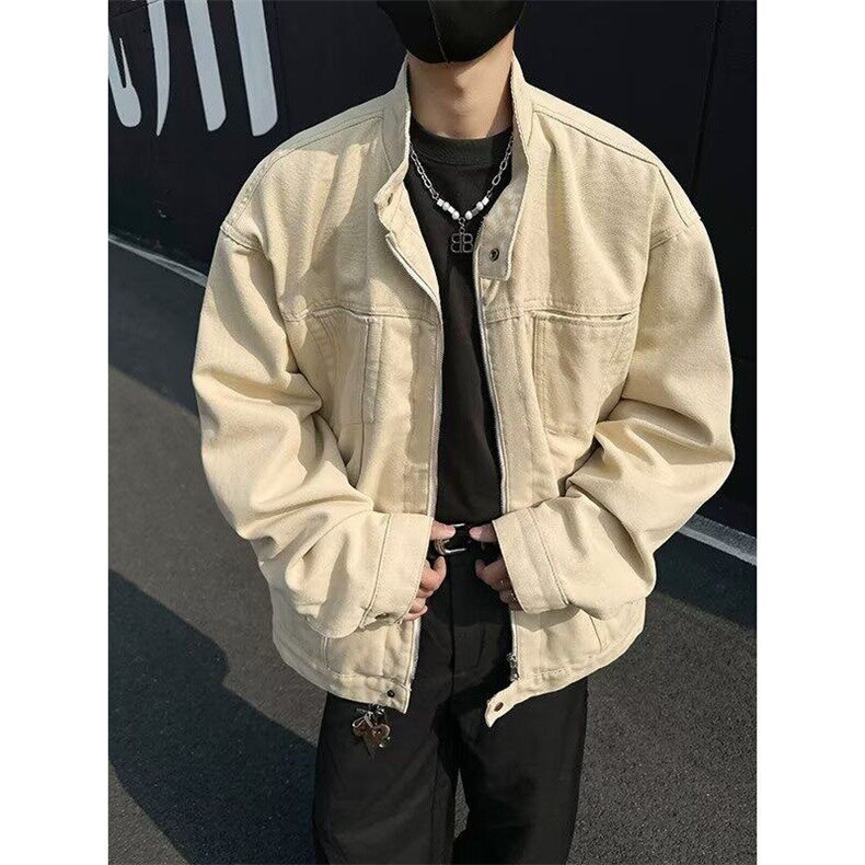 春季复古重磅水洗帆布哈灵顿外套J3558P95,男装夹克,星座1116-2