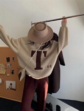 配包羊羔毛字母卫衣加绒，女装卫衣/绒衫，MJJ