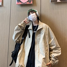 新款刺绣立领外套男春秋潮牌情侣宽松痞帅美式夹克冲锋衣JK101，男装夹克，星座1116A-1（原606A）