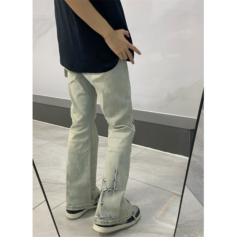 【网图】火焰牛仔裤男水洗做旧微喇vibe裤子美式高街NZ05LL特P58,男装牛仔裤,星座1007（原301D）
