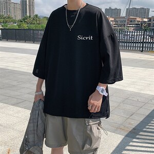 Q11098-P30春夏季七分袖t恤男大码五分袖男短袖中袖,男装T恤,电商A040