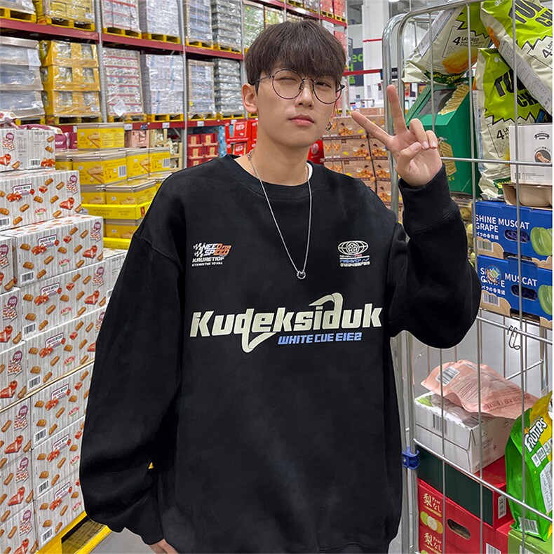 直播品质400克麂皮绒重磅工艺美式德丝网印花卫衣JP203特P40,男装卫衣,电商A486