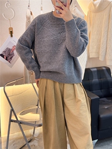 羊绒衫女秋冬新款圆领宽松毛衣百搭时尚针织打底衫图片