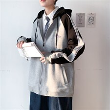 2024早秋新款撞色开衫卫衣男秋装外套 A071-W037-P65图片