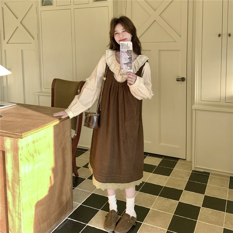 春装新款蕾丝衬衫+长裙两件套2C153-8918-P175K268,女装连衣裙,2C153