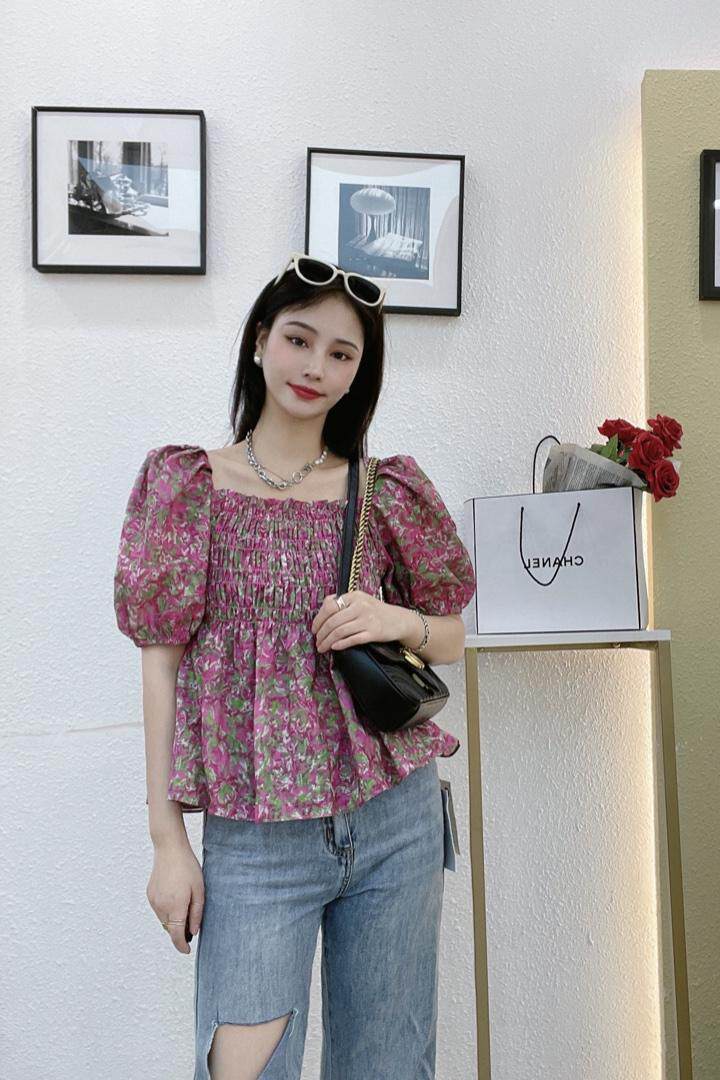 【现货】新款小花上衣，其它，色调轩