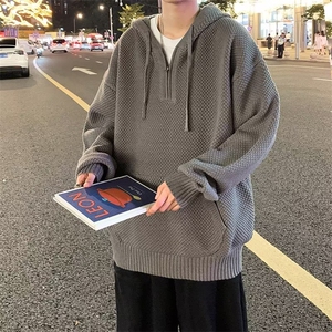 欧美高街华夫格连帽卫衣男女春秋潮复古痞帅休闲外套MZ277-P55图片