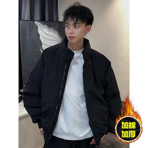 现货美式高街休闲棉衣夹克三防立领纯色户外工装加厚棉服外套图片