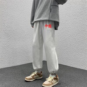 K13276-P35加绒-P45可束脚加厚加绒运动裤男大码宽松直筒卫裤男,男装休闲裤,电商A040