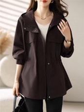 现货！贵夫人中长款风衣女2025年秋季新款收腰时尚气质春秋外套，女装风衣，沐七七