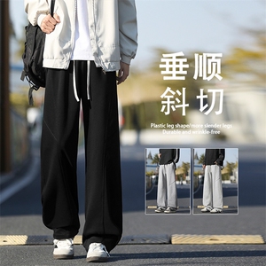 M-5XL华棉62%潮流百搭宽松抽绳斜切卫裤X1380特批33图片