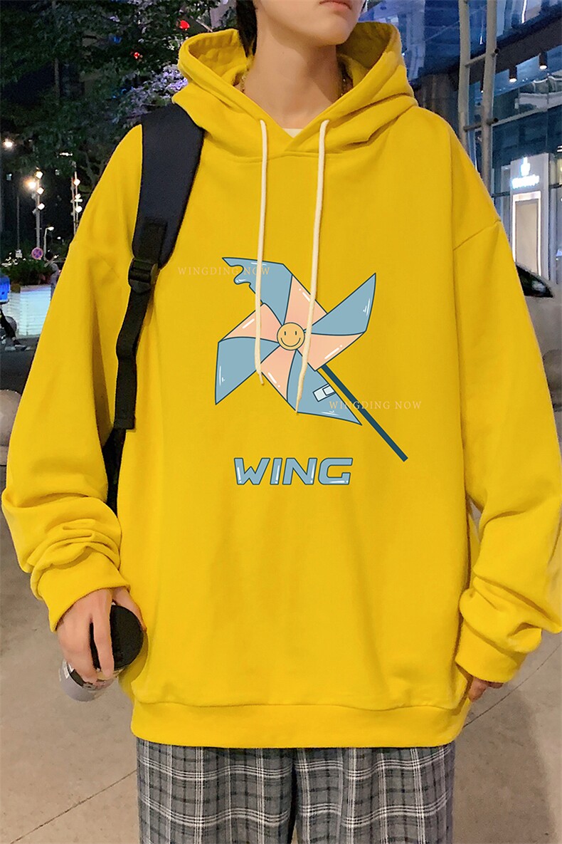WY2112-P35加绒款-P40纯棉连帽卫衣男大码运动帽衫宽松薄外套男,男装卫衣,电商A040