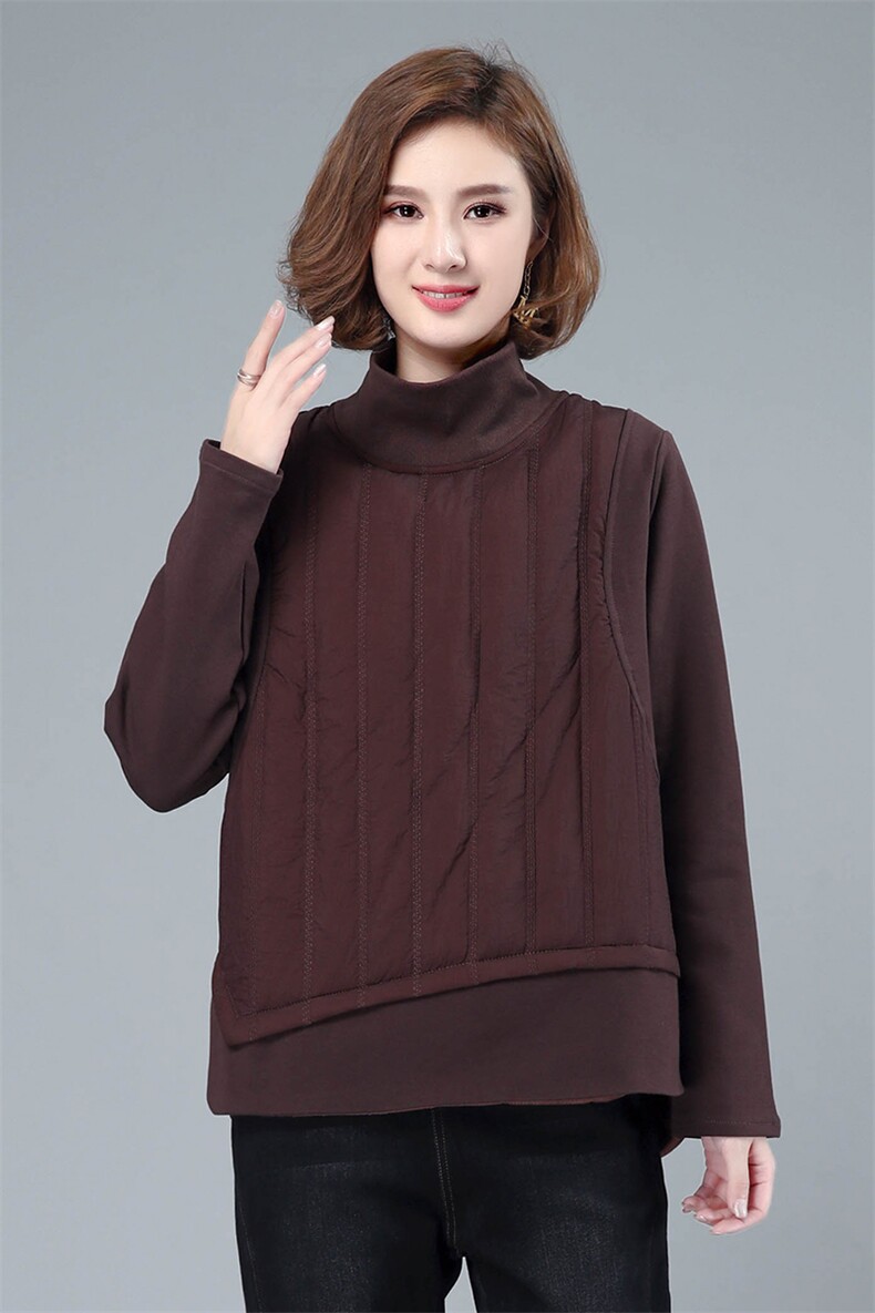 2020冬季新款拼接休闲宽松上衣舒适保暖卫衣,女装卫衣/绒衫,叶笙衣