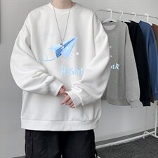 圆领卫衣男大码加厚长袖t恤男2024秋冬S6270-P28加绒款-P33，男装卫衣，电商A040