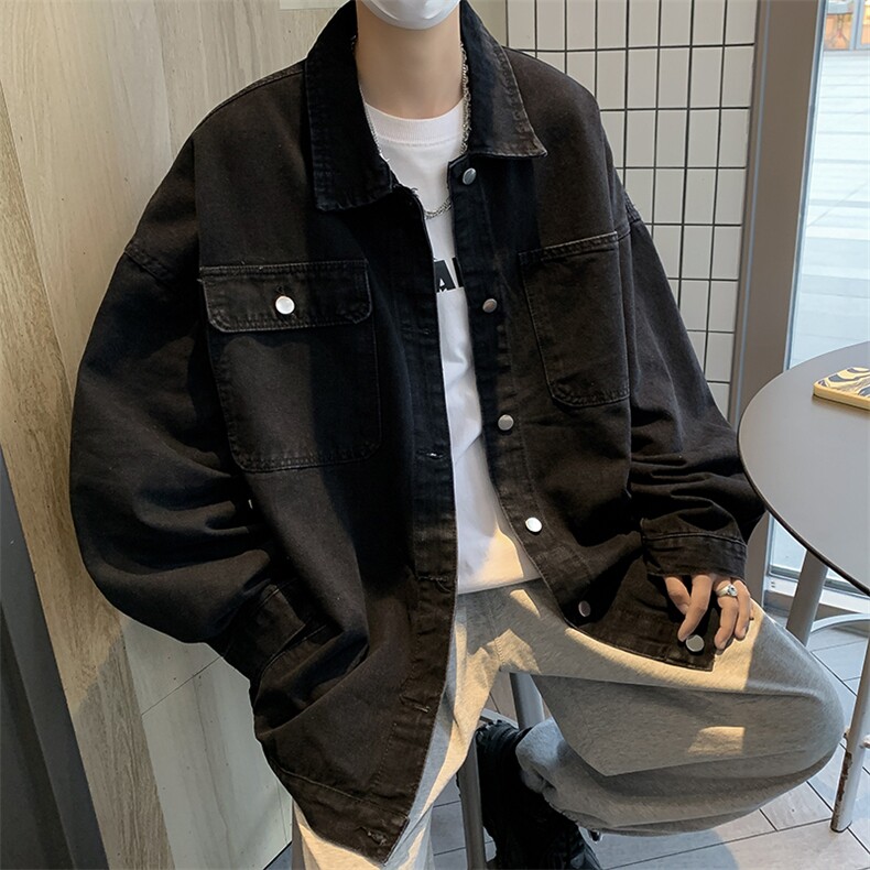 牛仔外套男韩版潮流高街帅气大口袋个性2023秋冬ins外套W5008-P52,男装大码男装,星座412-2