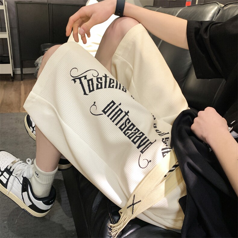 2025夏季新款华夫格沙滩裤五分裤男中裤短裤裤衩大裤头K1075-P26,男装牛仔裤,星座207