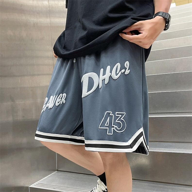 夏季男士运动短裤冰丝网格篮球发泡休闲五分裤DKV236-P30控48,男装休闲裤,电商B370