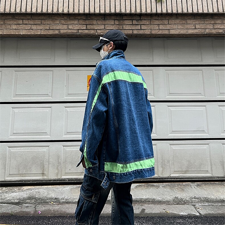 库奇大码宽松潮牌刺绣毛边牛仔外套中性夹克外穿男女款控128,男装夹克,星座301D-4(原星座1004-4）