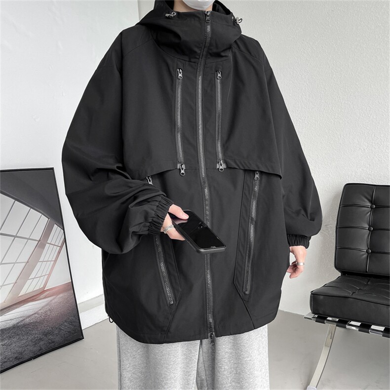 JK8121/P75春装现货冲锋衣防水美式机能工装高级感衣服夹克外套男图片