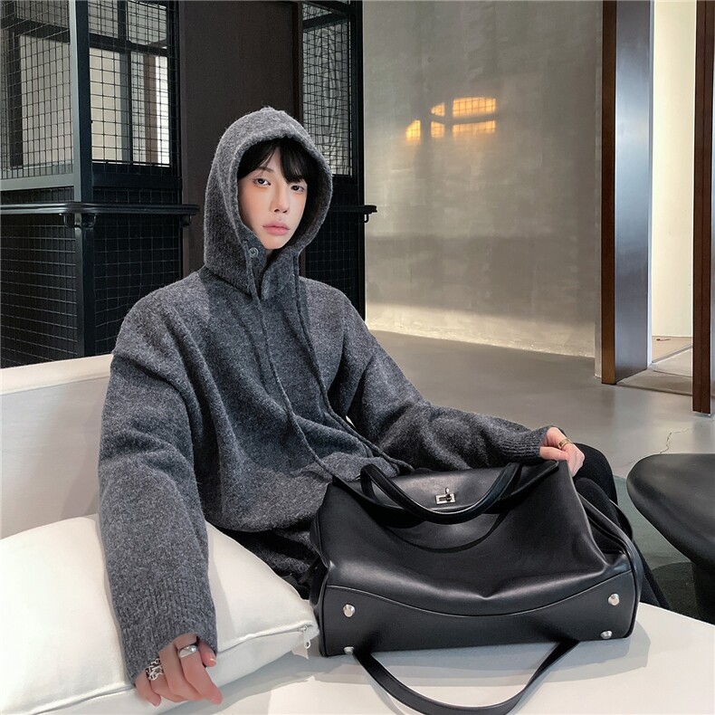 【有货】DGT11-P75小众设计款可拆卸连帽毛衣慵懒氛围感针织衫,男装针织衫/毛衣,星座603-2