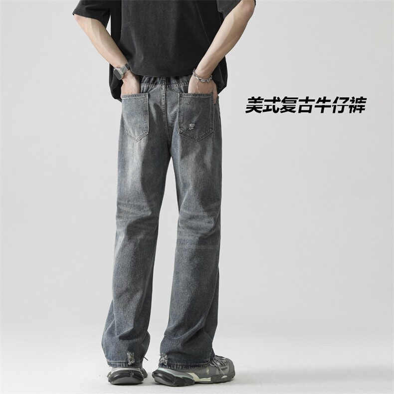 潮牌美式复古直筒牛仔裤男街头宽松潮流百搭K770-特批-45图片