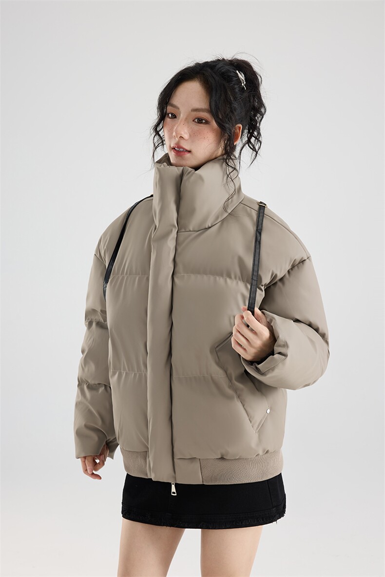 冬季clean立领棉服中性加厚PU皮短款棉衣HZ8810-特P72不议价,男装棉衣,星座610B-1