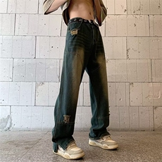 青春流行ins男直筒水洗牛仔裤N1494P45，男装牛仔裤，星座1116-2