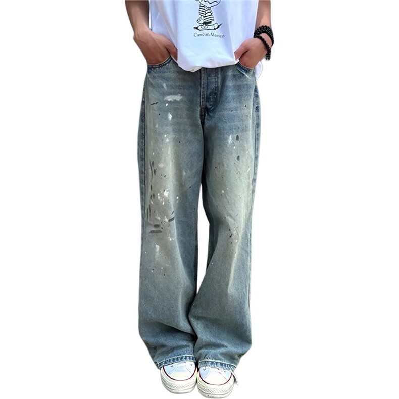 KF-美式复古泼墨潮牌百搭休闲时尚潮流vibe裤子XZ1811B-AN01055，男装休闲裤，星座1811B