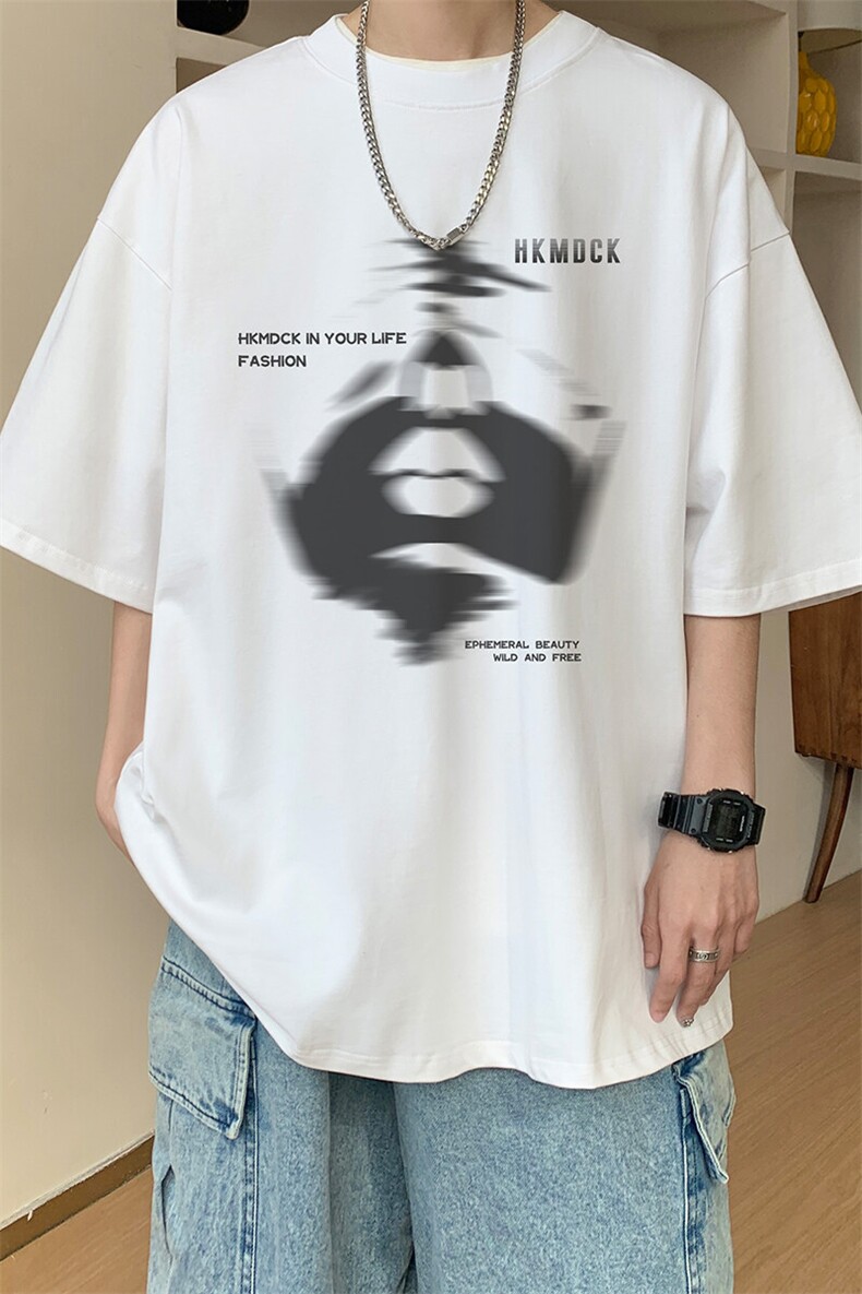 图案已注册夏季新款潮幻影印花短袖T恤男潮半袖打底衫D016/P25,男装T恤,电商B209