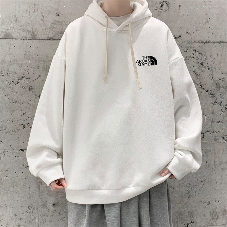 WY2232-P35 加绒款-P40 纯棉连帽卫衣男大码运动帽衫宽松薄外套男图片