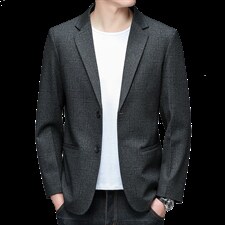 长袖时尚春季2023年翻领单排扣口袋中年上衣西服BGW3711，男装西服，钱塘6003（原4033）