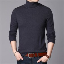 2023冬季新款男士高领打底衫男装纯色毛线衫内衫衣服上衣P80，男装针织衫/毛衣，钱塘6003（原4033）