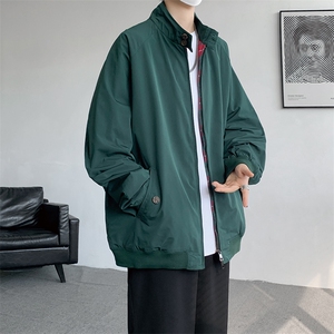 8XL-M美式复古棒球服外套男特大码潮牌双拉链立领夹克衫JK005P85图片