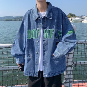 秋冬长袖文艺新款潮外穿慵懒简约翻领男纯色潮流夹克DW02-P68图片