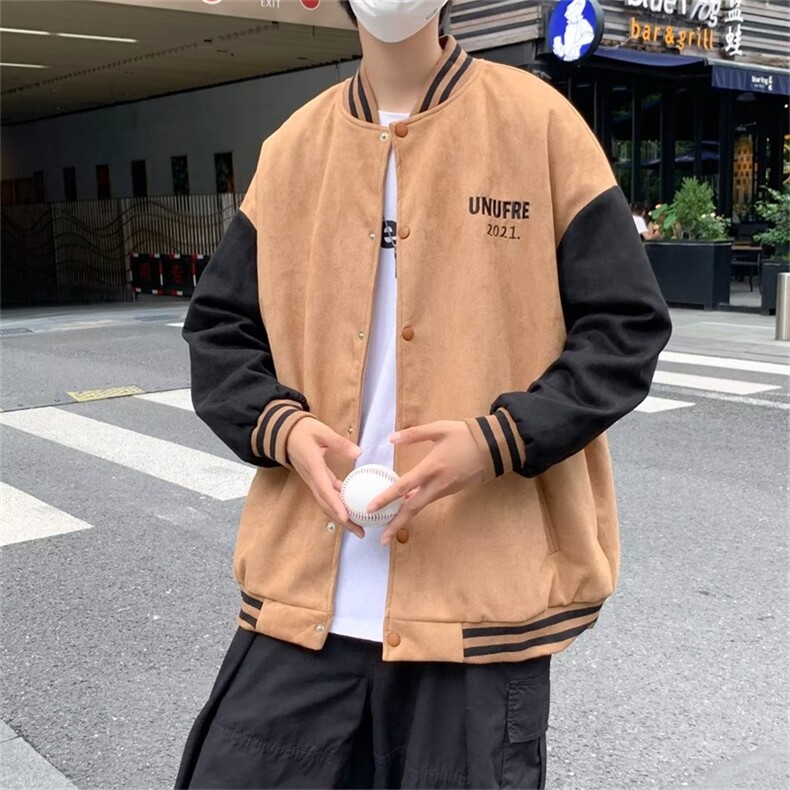 秋季外套男潮牌ioversize高街ins设计感小众棒球服夹克W4881-P40,男装夹克,星座512-2