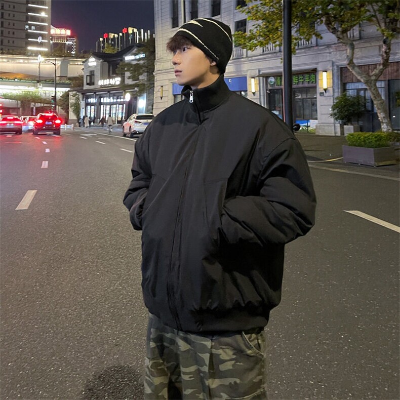 冬季外景新款夹克棉服潮牌街头立领棒球服男宽松大码MF00373/P120，男装夹克，电商B316