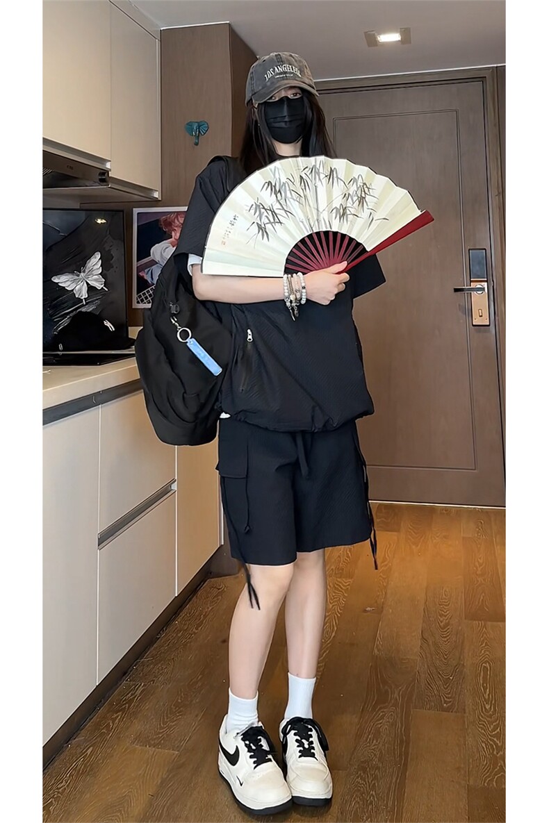 直播~泡泡纱短袖短裤休闲套装A468特P60控108,男装牛仔裤,电商A309
