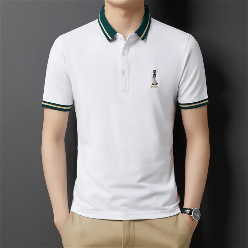 中年夏季商务休闲经典纯色打底衫男士时尚翻领上衣SFT3137-P48,男装Polo衫,星座1105-3